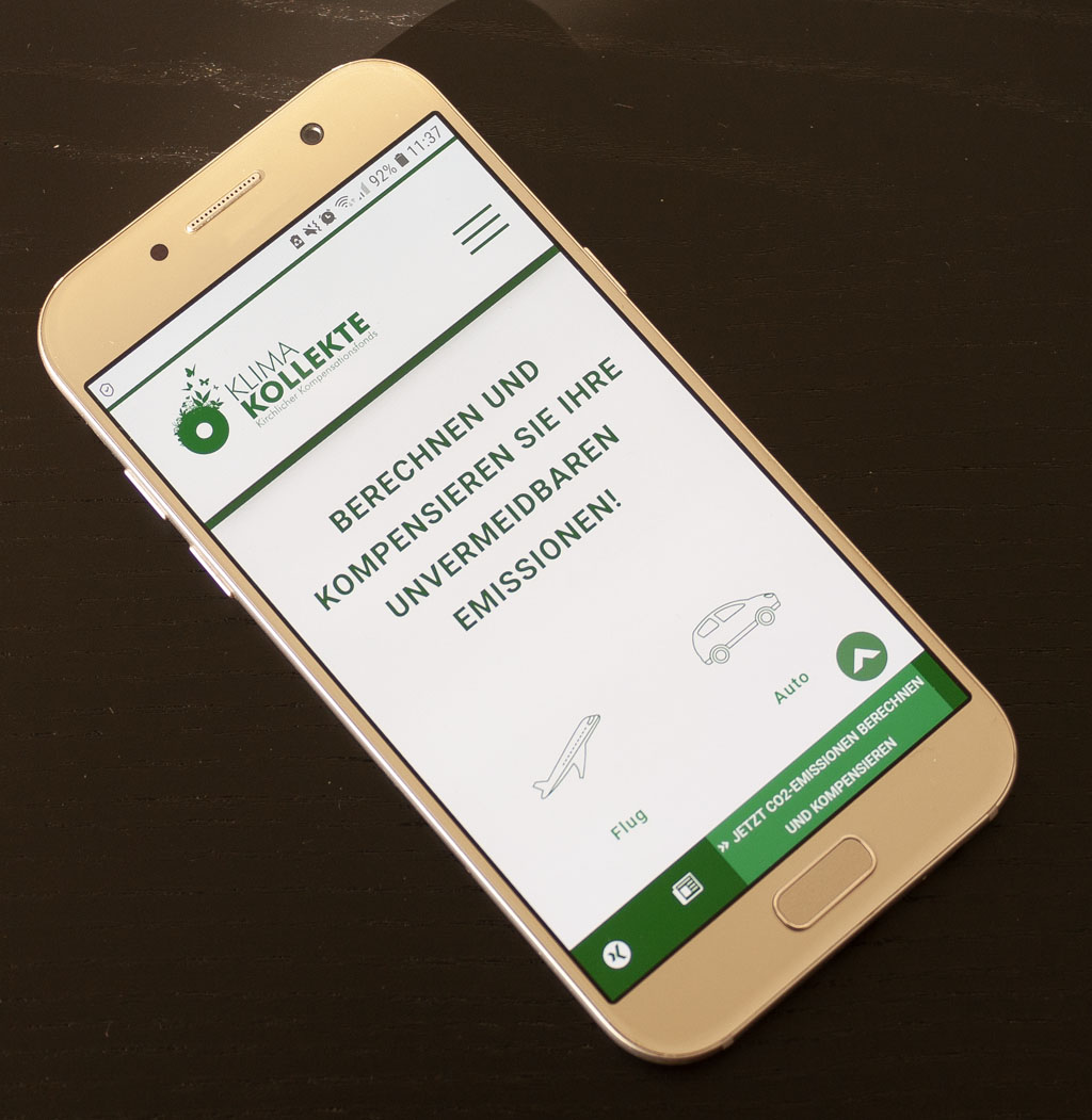 Klimakollekte mobile Ansicht