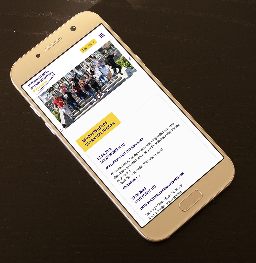 mobile Website responsiv auf Handy
