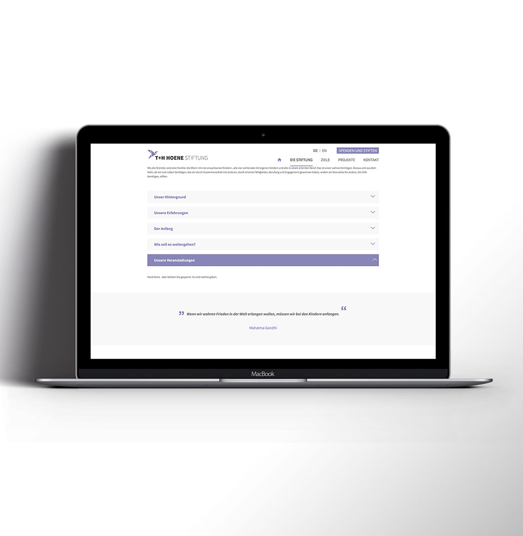 T+H Hoene Stiftung Website Elemente
