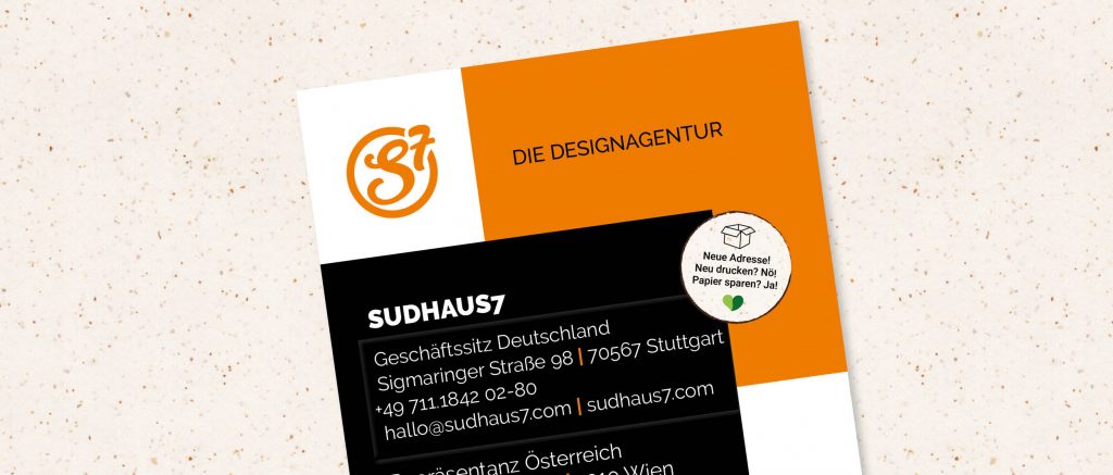 Flyer mit Aufkleber