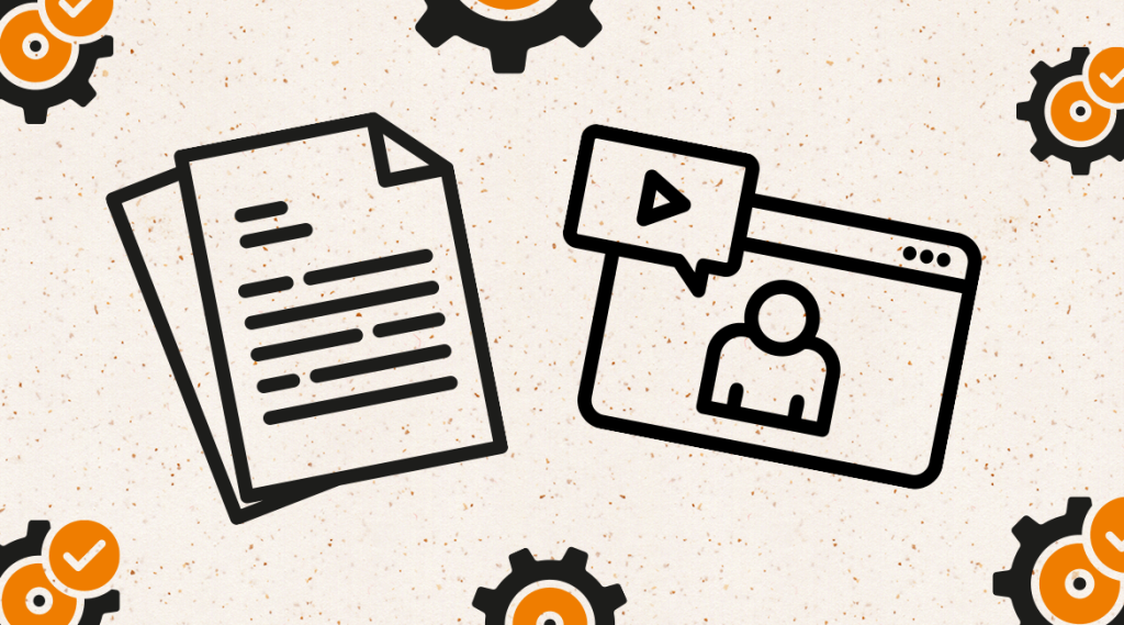 Bild mit einem Google Sheet und einem Youtube Icon darauf, am Rand sin Zahnräder in den Farben orange und schwarz zu sehen. Es handelt sich um ein Bild zum Artikel "Google Bard Update September 2023"